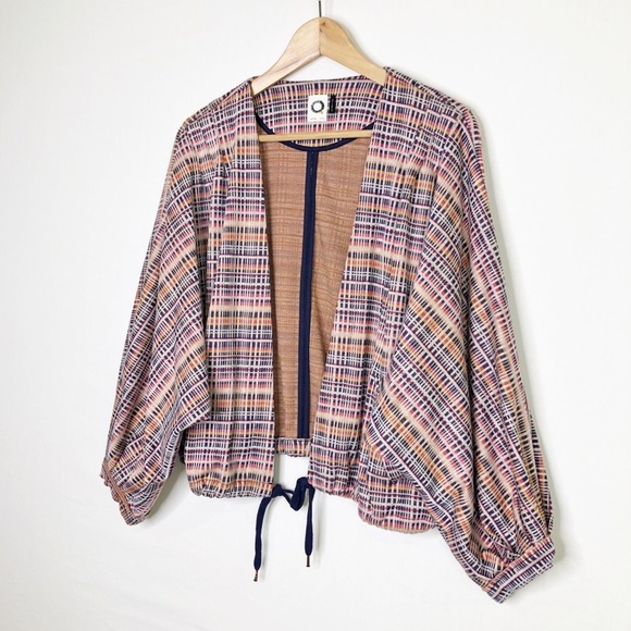 Akemi Kin by Anthropologie plaid drawstring waist, Cardi jacket - Picture 5 of 11